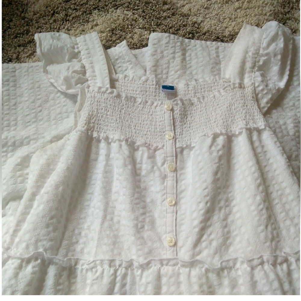 Charming White Cotton Tiered Ruffle Cottagecore Maxi Dress by old navy • Medium